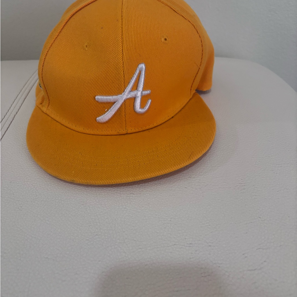 Orange Baseball Cap With White Logo